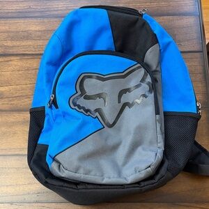 Fox Blue, Gray and Black Logo Backpack